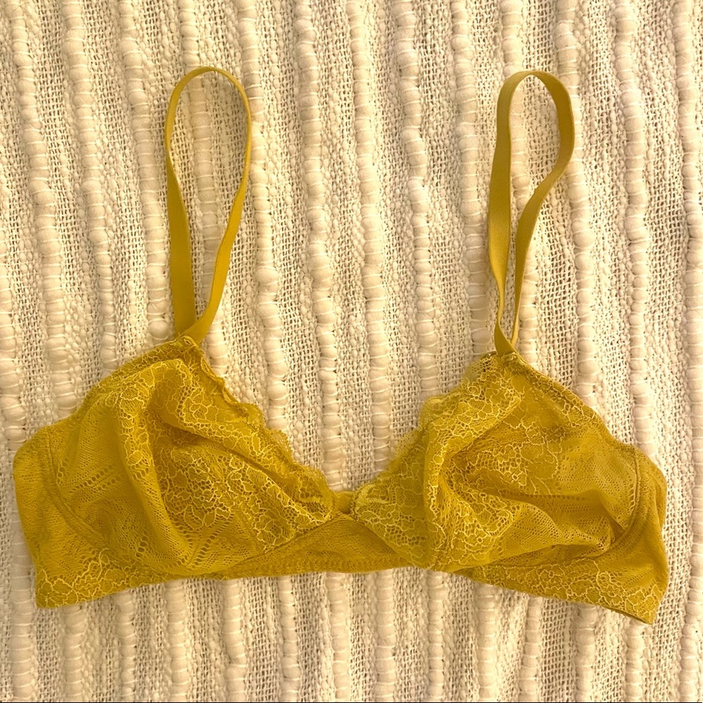 Madewell Lace Bralette | Mustard Yellow | S